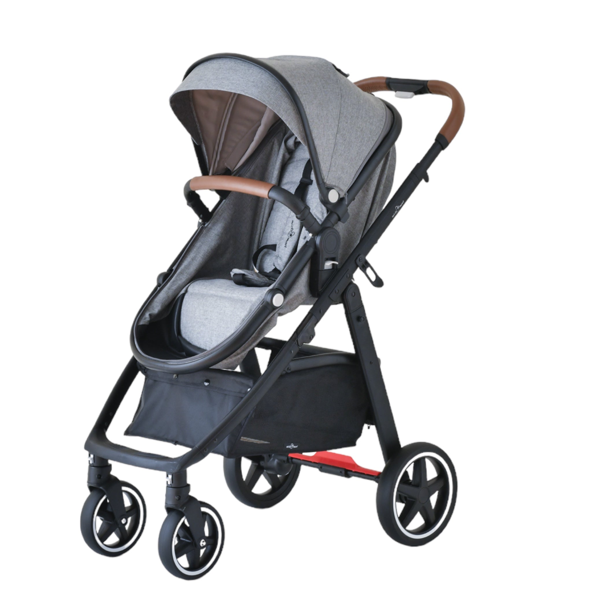 Baby stroller with leather handle best sale