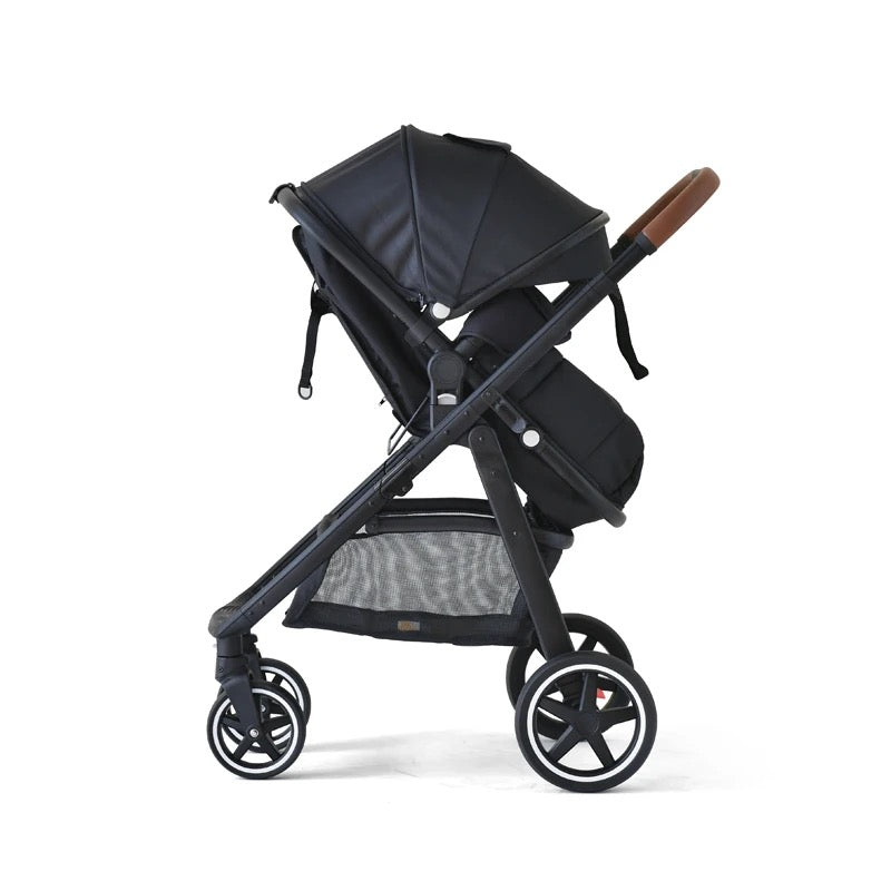 Leather cheap handle pram