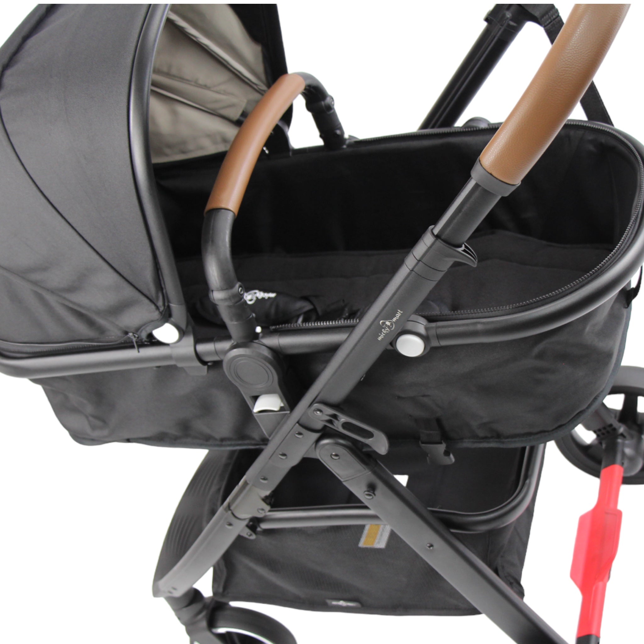 Micky Mart Baby Pram Stroller 2 in 1 Push Chair Black Convertible